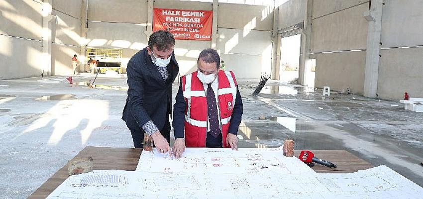 Başkan Böcek Halk Ekmek Fabrikası alanını gezdi