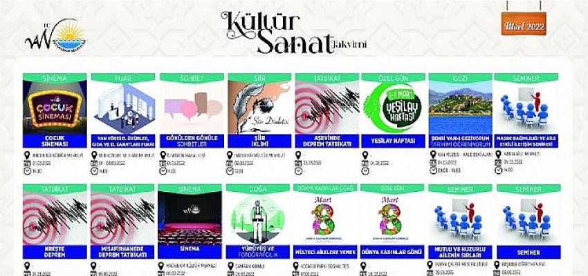 Van Büyükşehir Belediyesi Mart Ayı Kültür-Sanat Takvimi Yayınladı