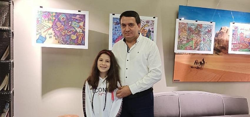 Minik Ressam Azra Saka İlk Kişisel Resim Sergisini Açtı