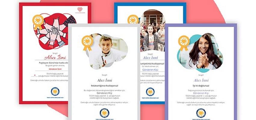 TEGV ‘Eğitime Destek Sertifikaları’ artık SMS olarak da gönderilebilecek